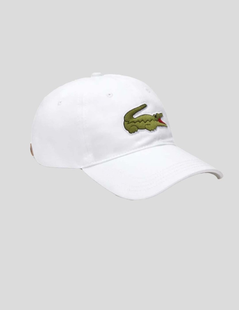 Gorra LACOSTE crocodilo oversized white